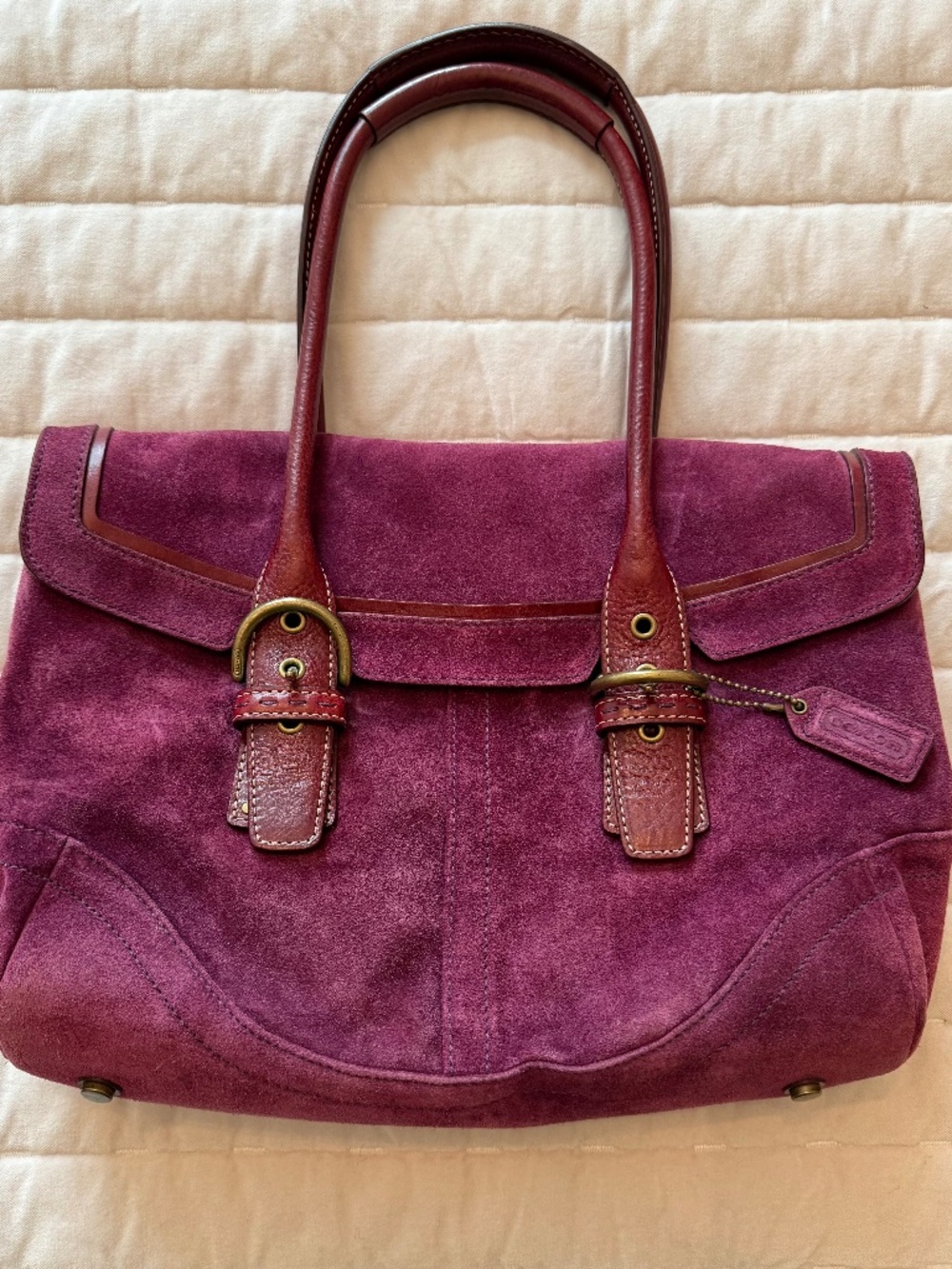 Gorgeous Vintage Suede Coach Plum Bag #9674